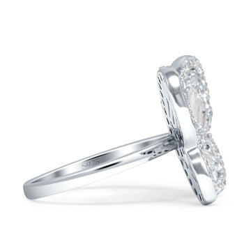 Cluster Butterfly Ring Baguette Cubic Zirconia 925 Sterling Silver Wholesale